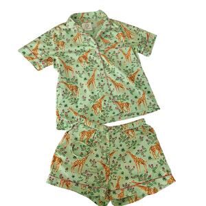 PrintFresh Grazing Giraffes Short Sleep Set – Sage EUC Sz S Anthropologie